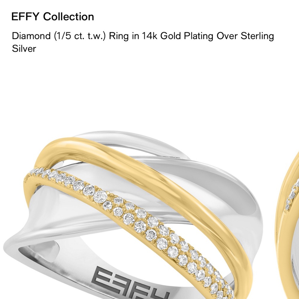 Effy Gold and Silver Diamond Ring